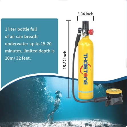 THAISTONE 1L Scuba Oxygen Tank - огляд і ціна Diving Mask