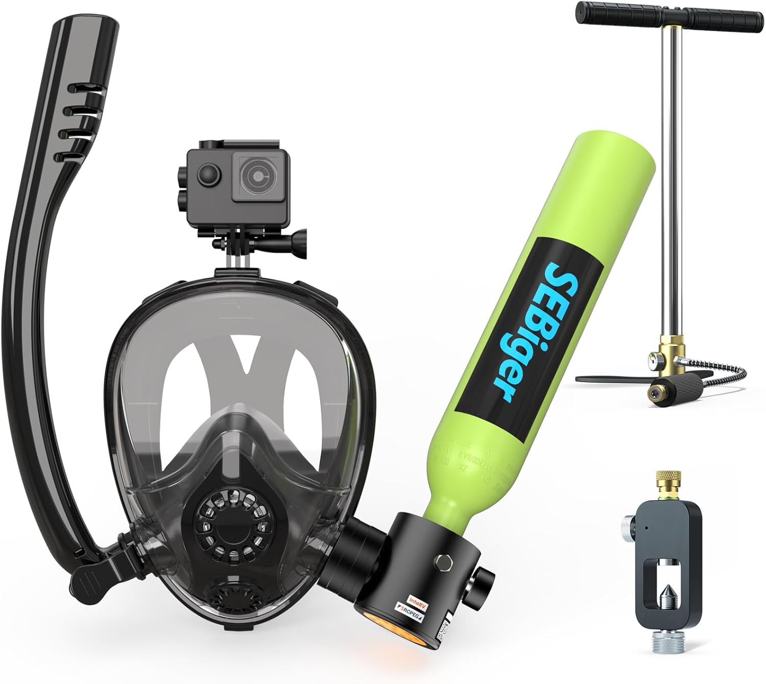 Mini Scuba Tank 0.5L with Full - огляд і ціна Snorkel Set